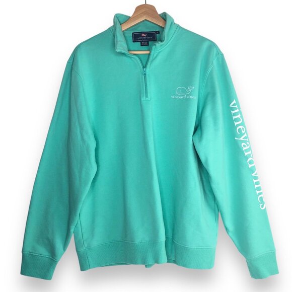 Vineyard Vines Other - Vineyard Vines Saltwater Mens Mint Sweatshirt M Pima Whale 1/4 Zip School Travel